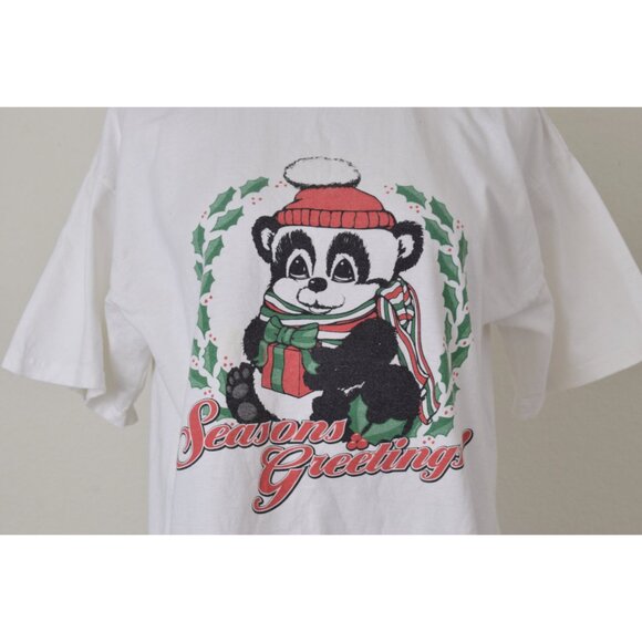 Vintage 90s Cotton Christmas Bear Shirt size L - Picture 5 of 10